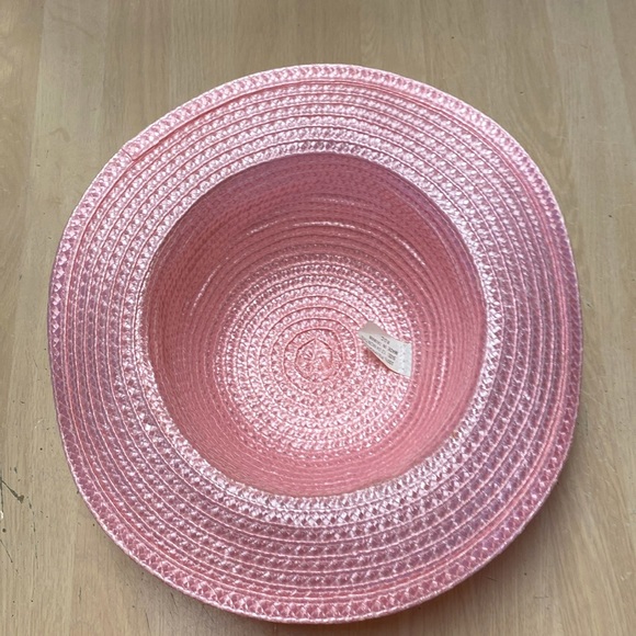 Vintage R.O.C. Toddler Girl 12-24 Months Pink Straw With White Lace/Pink Ribbon - Picture 3 of 5